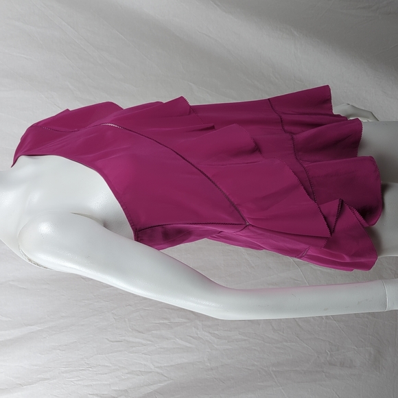 TRINA TURK LATANA ONE SHOULDER RUFFLED SILK BLOUSE - Picture 5 of 7